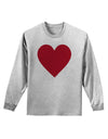 Big Red Heart Valentine's Day Adult Long Sleeve Shirt-Long Sleeve Shirt-TooLoud-AshGray-Small-Davson Sales