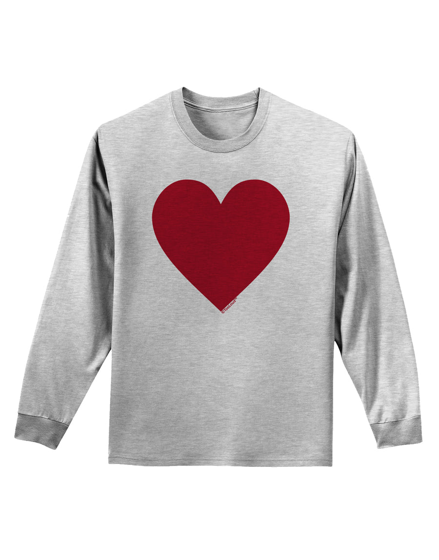 Big Red Heart Valentine's Day Adult Long Sleeve Shirt-Long Sleeve Shirt-TooLoud-White-Small-Davson Sales