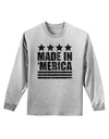 Made in Merica - Stars and Stripes Design Adult Long Sleeve Shirt-Long Sleeve Shirt-TooLoud-AshGray-Small-Davson Sales