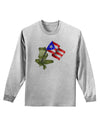 Coqui Holding Flag Adult Long Sleeve Shirt-Long Sleeve Shirt-TooLoud-AshGray-Small-Davson Sales