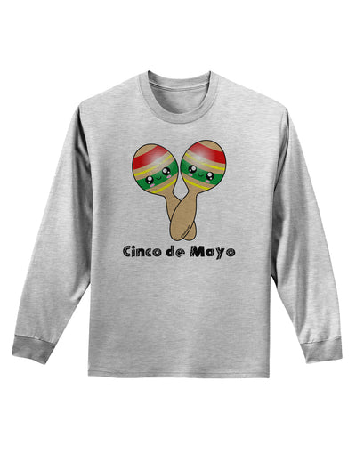 Cute Maracas Design - Cinco de Mayo Adult Long Sleeve Shirt by TooLoud-Long Sleeve Shirt-TooLoud-AshGray-Small-Davson Sales