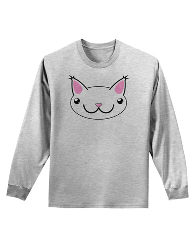 Kyu-T Head - Day Kawa the Cute Critter Adult Long Sleeve Shirt-Long Sleeve Shirt-TooLoud-AshGray-Small-Davson Sales