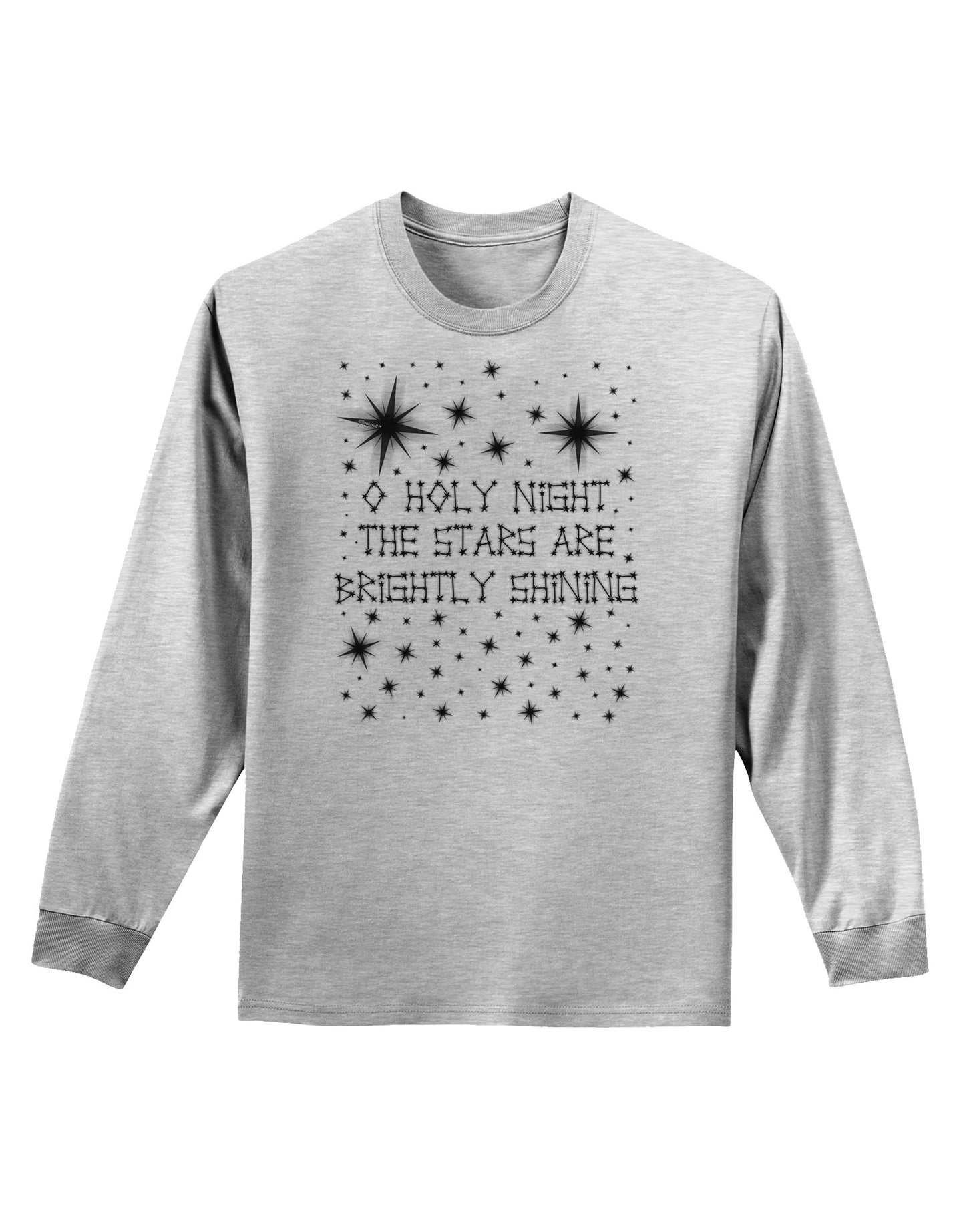 O Holy Night Shining Christmas Stars Adult Long Sleeve Shirt-Long Sleeve Shirt-TooLoud-AshGray-Small-Davson Sales