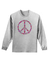 Peace Sign Hearts Adult Long Sleeve Shirt-Long Sleeve Shirt-TooLoud-AshGray-Small-Davson Sales