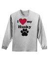 I Heart My Husky Adult Long Sleeve Shirt by TooLoud-TooLoud-AshGray-Small-Davson Sales