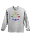 Rainbow Pot - Marijuana Leaf Adult Long Sleeve Shirt-Long Sleeve Shirt-TooLoud-AshGray-Small-Davson Sales