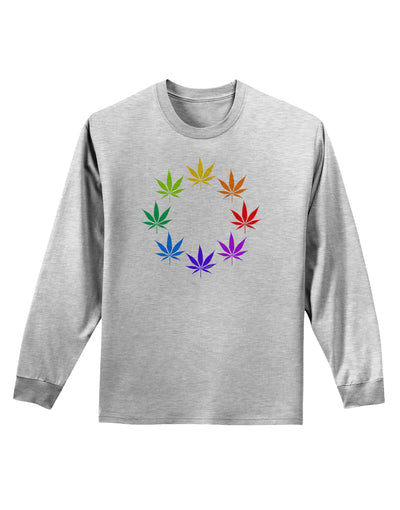 Rainbow Pot - Marijuana Leaf Adult Long Sleeve Shirt-Long Sleeve Shirt-TooLoud-AshGray-Small-Davson Sales