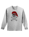 Pirate Skull Adult Long Sleeve Shirt-Long Sleeve Shirt-TooLoud-AshGray-Small-Davson Sales