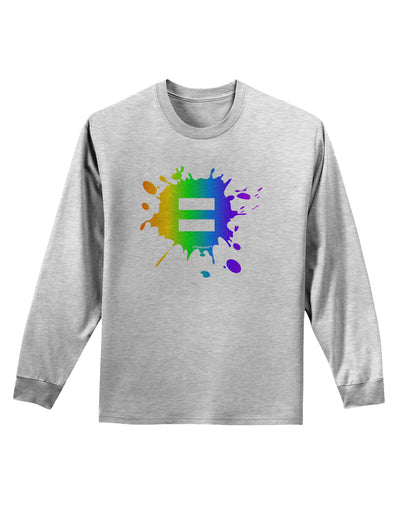 Equal Rainbow Paint Splatter Adult Long Sleeve Shirt by TooLoud-Long Sleeve Shirt-TooLoud-AshGray-Small-Davson Sales