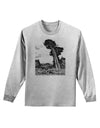 Colorado Landscape Watercolor BW Adult Long Sleeve Shirt-Long Sleeve Shirt-TooLoud-AshGray-Small-Davson Sales