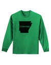 Arkansas - United States Shape Adult Long Sleeve Shirt by TooLoud-Long Sleeve Shirt-TooLoud-Kelly-Green-Small-Davson Sales