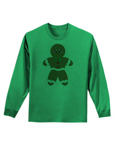 Cute Gingerbread Man Christmas Adult Long Sleeve Shirt-Long Sleeve Shirt-TooLoud-Kelly-Green-Small-Davson Sales