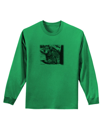 Creepy Black Bear Adult Long Sleeve Shirt-Long Sleeve Shirt-TooLoud-Kelly-Green-Small-Davson Sales