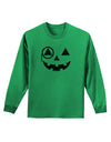 Monocle Jack-o-Lantern Distressed Adult Long Sleeve Shirt-Long Sleeve Shirt-TooLoud-Kelly-Green-Small-Davson Sales