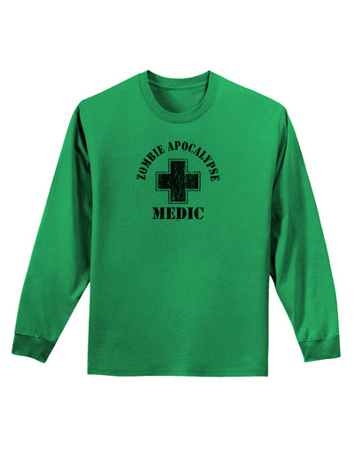 Zombie Apocalypse Group Role Medic Adult Long Sleeve Shirt-Long Sleeve Shirt-TooLoud-Kelly-Green-Small-Davson Sales