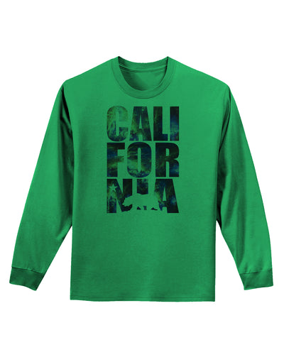 California Republic Design - Space Nebula Print Adult Long Sleeve Shirt by TooLoud-Long Sleeve Shirt-TooLoud-Kelly-Green-Small-Davson Sales