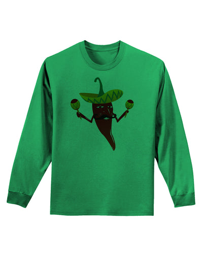 Red Hot Mexican Chili Pepper Adult Long Sleeve Shirt-Long Sleeve Shirt-TooLoud-Kelly-Green-Small-Davson Sales