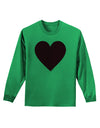 Big Red Heart Valentine's Day Adult Long Sleeve Shirt-Long Sleeve Shirt-TooLoud-Kelly-Green-Small-Davson Sales