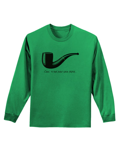 Ceci n'est pas une pipe Adult Long Sleeve Shirt-Long Sleeve Shirt-TooLoud-Kelly-Green-Small-Davson Sales