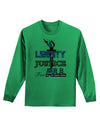 Liberty and Justice for All Adult Long Sleeve Shirt-Long Sleeve Shirt-TooLoud-Kelly-Green-Small-Davson Sales