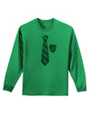 TooLoud Wizard Tie Green and Silver Adult Long Sleeve Shirt-Long Sleeve Shirt-TooLoud-Kelly-Green-Small-Davson Sales