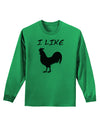 I Like Rooster Silhouette - Funny Adult Long Sleeve Shirt by TooLoud-Long Sleeve Shirt-TooLoud-Kelly-Green-Small-Davson Sales