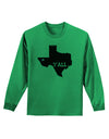 Texas State Y'all Design with Flag Heart Adult Long Sleeve Shirt by TooLoud-Long Sleeve Shirt-TooLoud-Kelly-Green-Small-Davson Sales