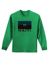 Haiti Flag Adult Long Sleeve Shirt-Long Sleeve Shirt-TooLoud-Kelly-Green-Small-Davson Sales