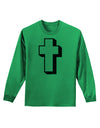 Simple Cross Design Black Adult Long Sleeve Shirt by TooLoud-Long Sleeve Shirt-TooLoud-Kelly-Green-Small-Davson Sales