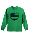 American Flag Heart Design Adult Long Sleeve Shirt by TooLoud-Long Sleeve Shirt-TooLoud-Kelly-Green-Small-Davson Sales