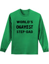 World's Okayest Step-Dad Adult Long Sleeve Shirt-Long Sleeve Shirt-TooLoud-Kelly-Green-Small-Davson Sales