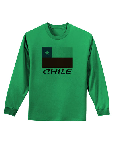 Chile Flag Adult Long Sleeve Shirt-Long Sleeve Shirt-TooLoud-Kelly-Green-Small-Davson Sales