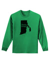 Rhode Island - United States Shape Adult Long Sleeve Shirt by TooLoud-Long Sleeve Shirt-TooLoud-Kelly-Green-Small-Davson Sales