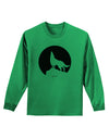 Wolf Howling at the Moon - Design #1 Adult Long Sleeve Shirt by TooLoud-Long Sleeve Shirt-TooLoud-Kelly-Green-Small-Davson Sales