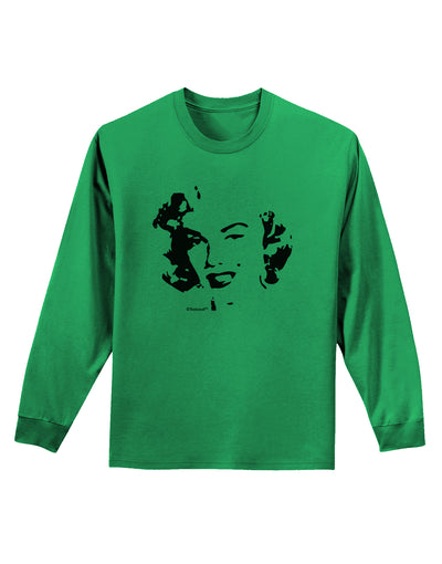 Marilyn Monroe Cutout Design Adult Long Sleeve Shirt by TooLoud-Long Sleeve Shirt-TooLoud-Kelly-Green-Small-Davson Sales