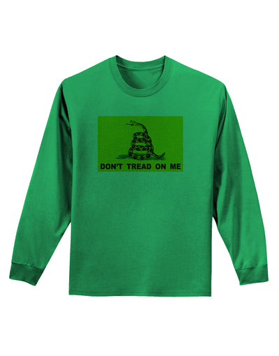 Classic Gadsden Flag Don't Tread On Me Adult Long Sleeve Shirt-Long Sleeve Shirt-TooLoud-Kelly-Green-Small-Davson Sales