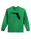 Florida - United States Shape Adult Long Sleeve Shirt by TooLoud-Long Sleeve Shirt-TooLoud-Kelly-Green-Small-Davson Sales