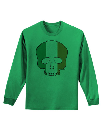 Skull Flag Ireland Adult Long Sleeve Shirt-Long Sleeve Shirt-TooLoud-Kelly-Green-Small-Davson Sales