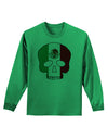 Skull Flag Mexico Adult Long Sleeve Shirt-Long Sleeve Shirt-TooLoud-Kelly-Green-Small-Davson Sales