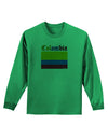 Colombia Flag Adult Long Sleeve Shirt-Long Sleeve Shirt-TooLoud-Kelly-Green-Small-Davson Sales