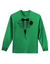 Skeleton Tuxedo Halloween Adult Long Sleeve Shirt-Long Sleeve Shirt-TooLoud-Kelly-Green-Small-Davson Sales