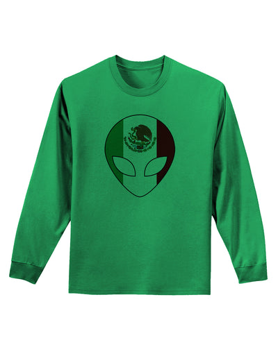 Mexican Flag Extraterrestrial Adult Long Sleeve Shirt-Long Sleeve Shirt-TooLoud-Kelly-Green-Small-Davson Sales