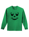 Cute Girl Jack O Lantern Pumpkin Face Adult Long Sleeve Shirt-Long Sleeve Shirt-TooLoud-Kelly-Green-Small-Davson Sales