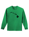 Hawaii - United States Shape Adult Long Sleeve Shirt by TooLoud-Long Sleeve Shirt-TooLoud-Kelly-Green-Small-Davson Sales