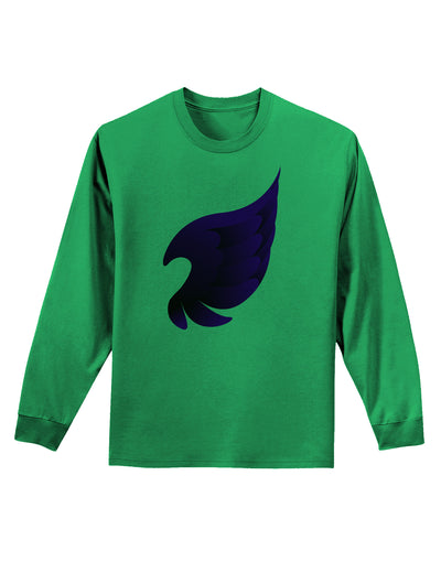 Cute Single Dark Angel Wing Black and Purple Adult Long Sleeve Shirt-Long Sleeve Shirt-TooLoud-Kelly-Green-Small-Davson Sales