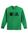 Collegiate USA Adult Long Sleeve Shirt-Long Sleeve Shirt-TooLoud-Kelly-Green-Small-Davson Sales