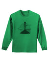 Moonlit Wizard Tower - Grayscale Adult Long Sleeve Shirt-Long Sleeve Shirt-TooLoud-Kelly-Green-Small-Davson Sales