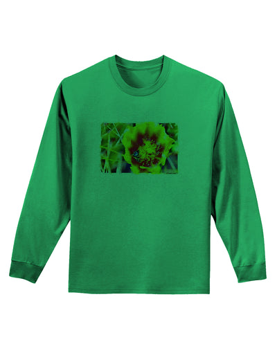 Bee Cactus Watercolor Adult Long Sleeve Shirt-Long Sleeve Shirt-TooLoud-Kelly-Green-Small-Davson Sales