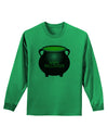 Witches Cauldron Happy Halloween Adult Long Sleeve Shirt-Long Sleeve Shirt-TooLoud-Kelly-Green-Small-Davson Sales