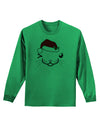 Kyu-T Face Kattia Santa Hat Girl Cat Adult Long Sleeve Shirt-Long Sleeve Shirt-TooLoud-Kelly-Green-Small-Davson Sales